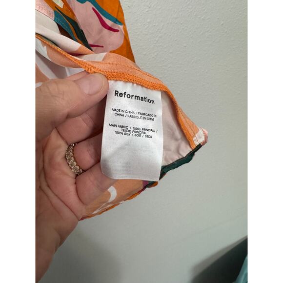 Reformation Clementina Silk Top in Electra - Picture 4 of 5